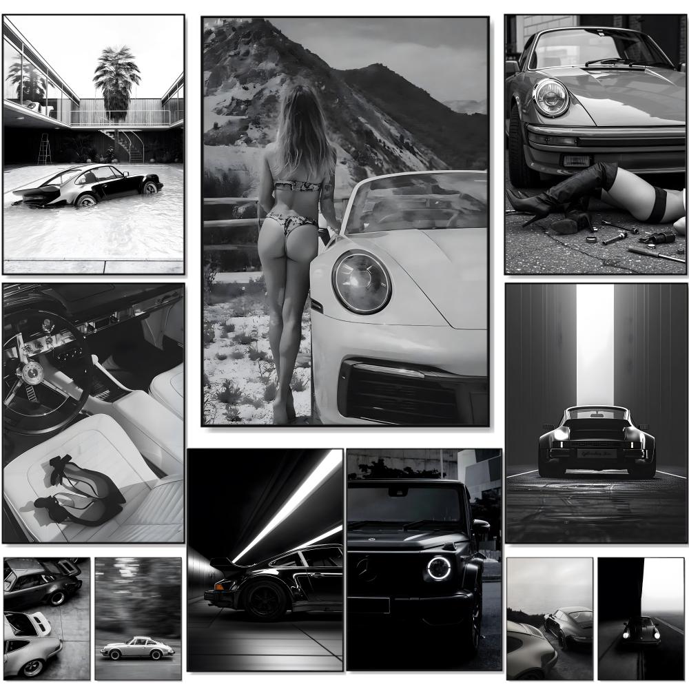 Photography Hobby - Черно-белая картина с изображением роскошного спортивного